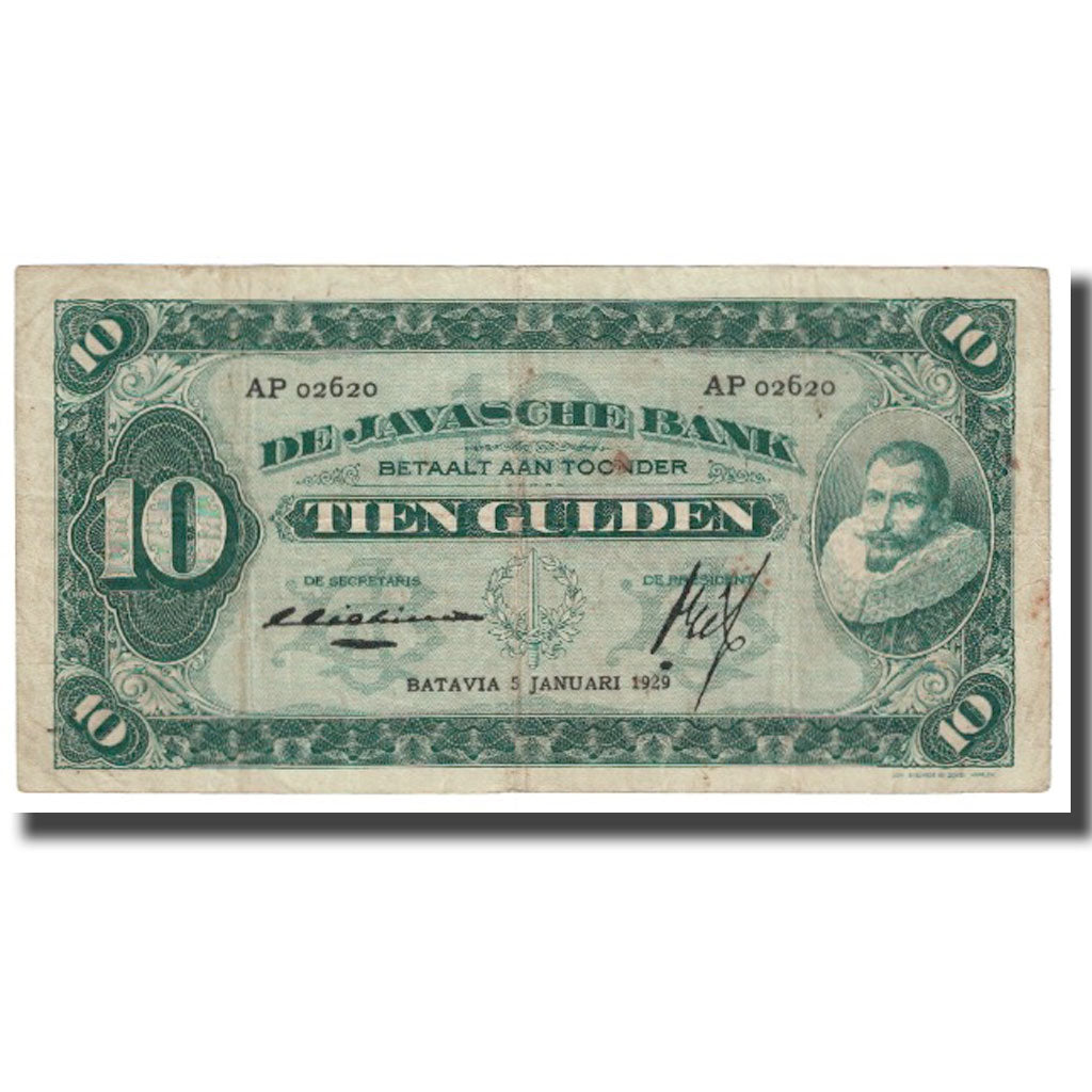 Banknote, Netherlands Indies, 10 Gulden, 1929, 1929-01-05, KM:70a, EF(40-45)