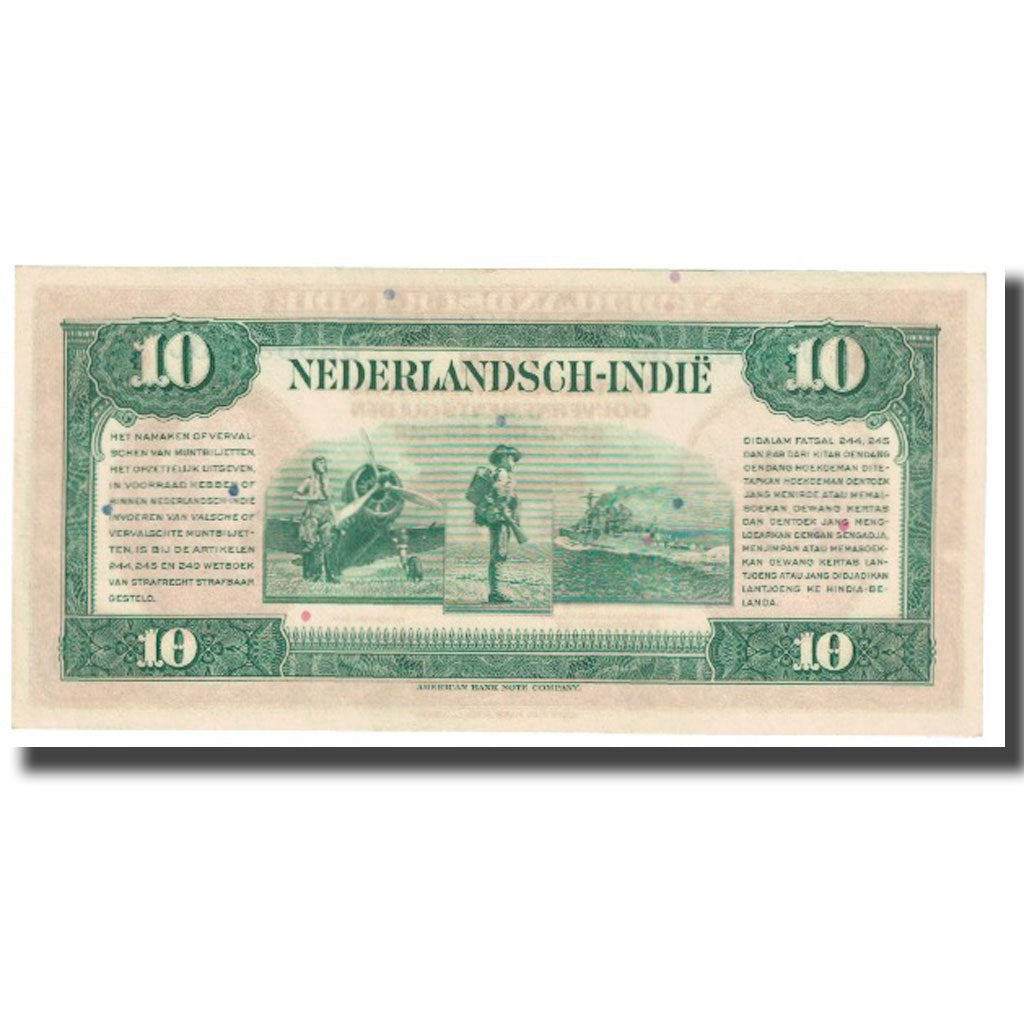 Banknote, Netherlands Indies, 10 Gulden, 1943, 1943-03-02, KM:114a, AU(55-58)