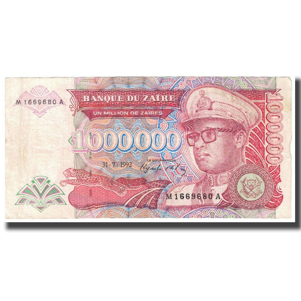 Billet, Zaïre, 1,000,000 Zaïres, 1992, 1992-07-31, KM:44a, TTB