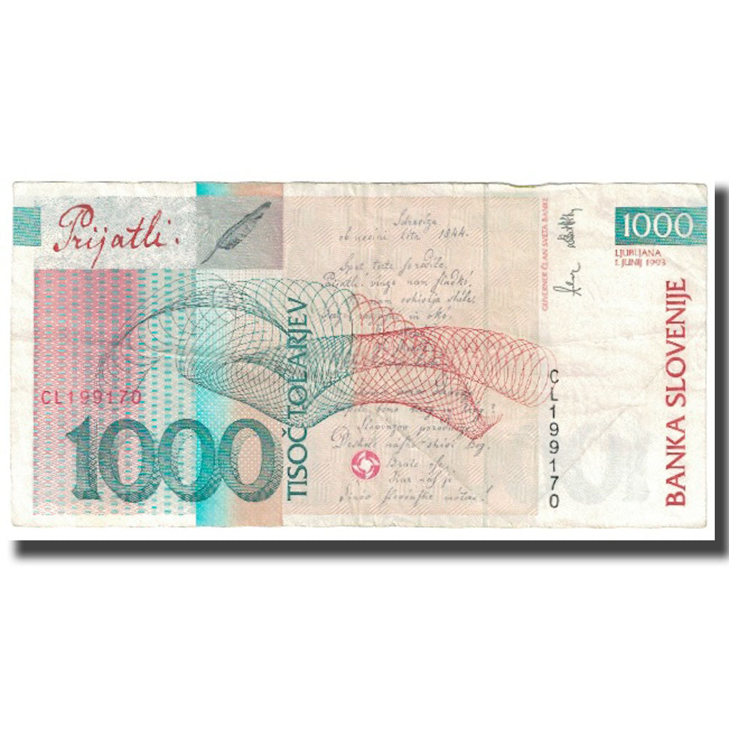 Banknote, Slovenia, 1000 Tolarjev, 1993, 1993-06-01, KM:17a, EF(40-45)