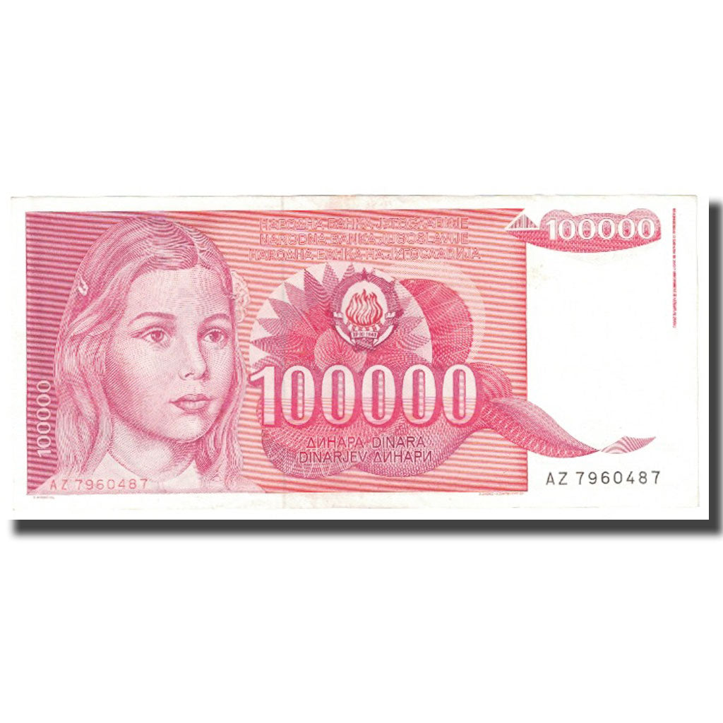 Banknote, Yugoslavia, 100,000 Dinara, 1989, 1989-05-01, KM:97, UNC(63)