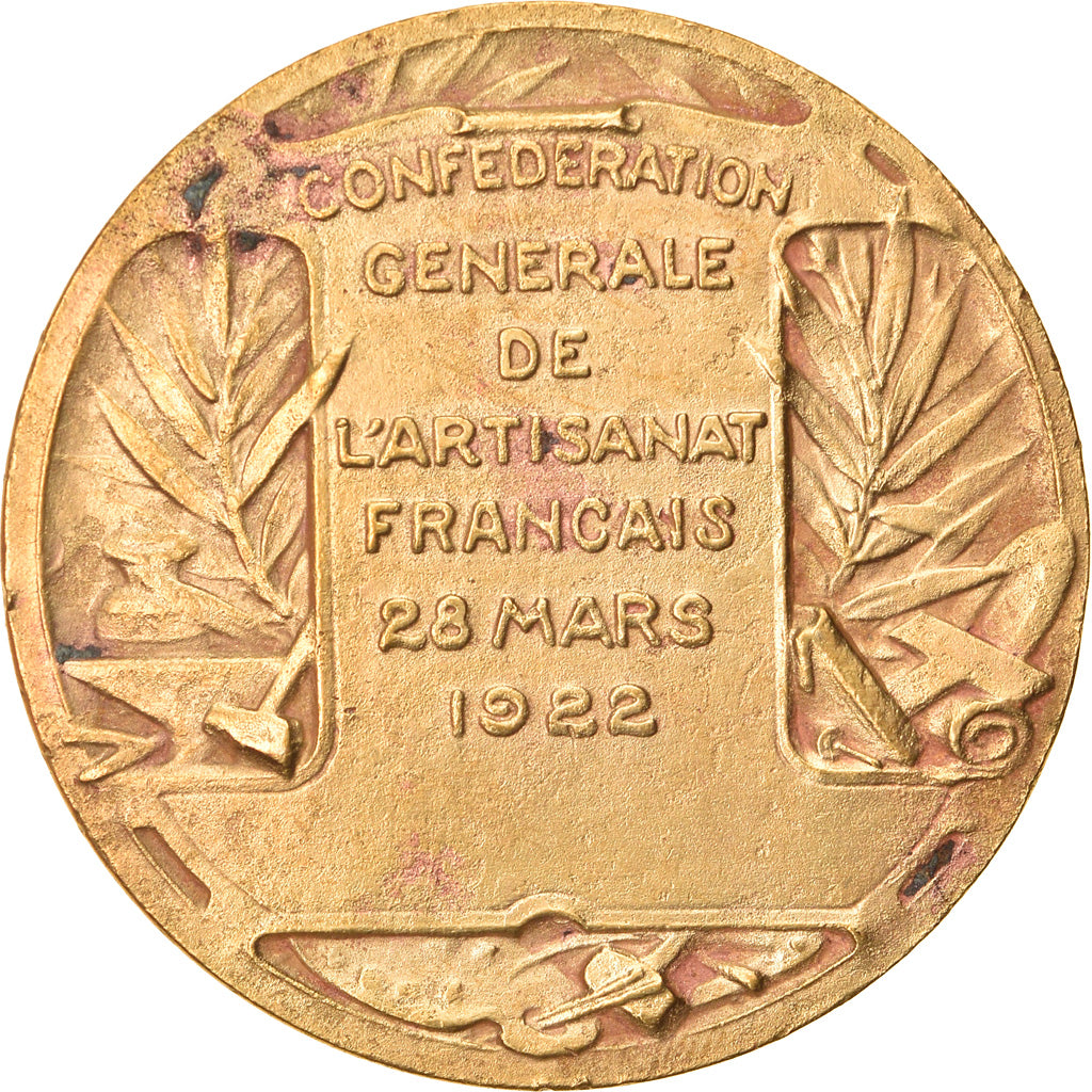 France, Medal, Confédération Générale de l'Artisanat Français, 1922