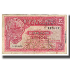 Banknote, Timor, 5 Avos, 1940, 1940-07-19, KM:12, EF(40-45)