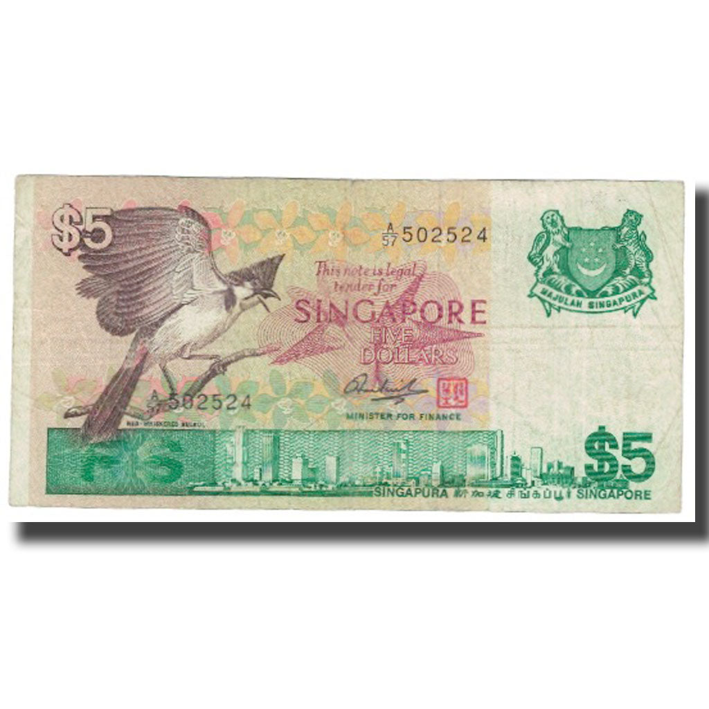 Biljet, Singapur, 5 Dollars, KM:10, TTB
