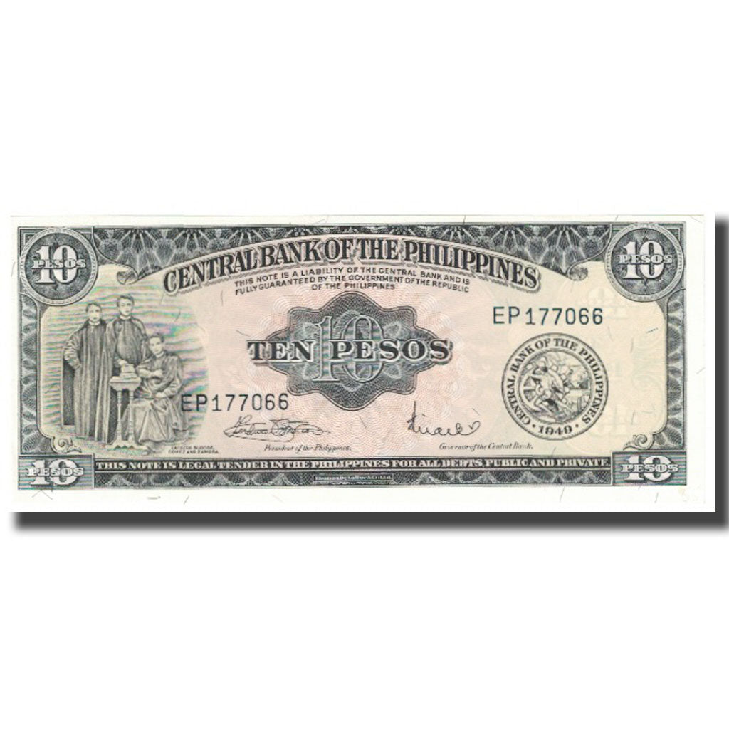 Banknote, Philippines, 10 Pesos, 1949, KM:136e, UNC(65-70)