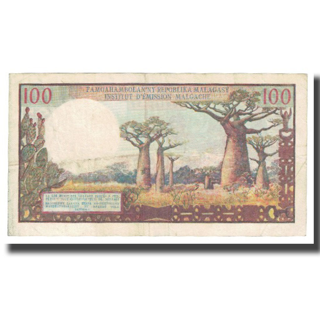 Banconote, Madagascar, 100 Francs =  20 Ariary, KM:57a, BB
