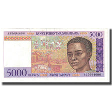 Banknote, Madagascar, 5000 Francs = 1000 Ariary, KM:78a, UNC(65-70)