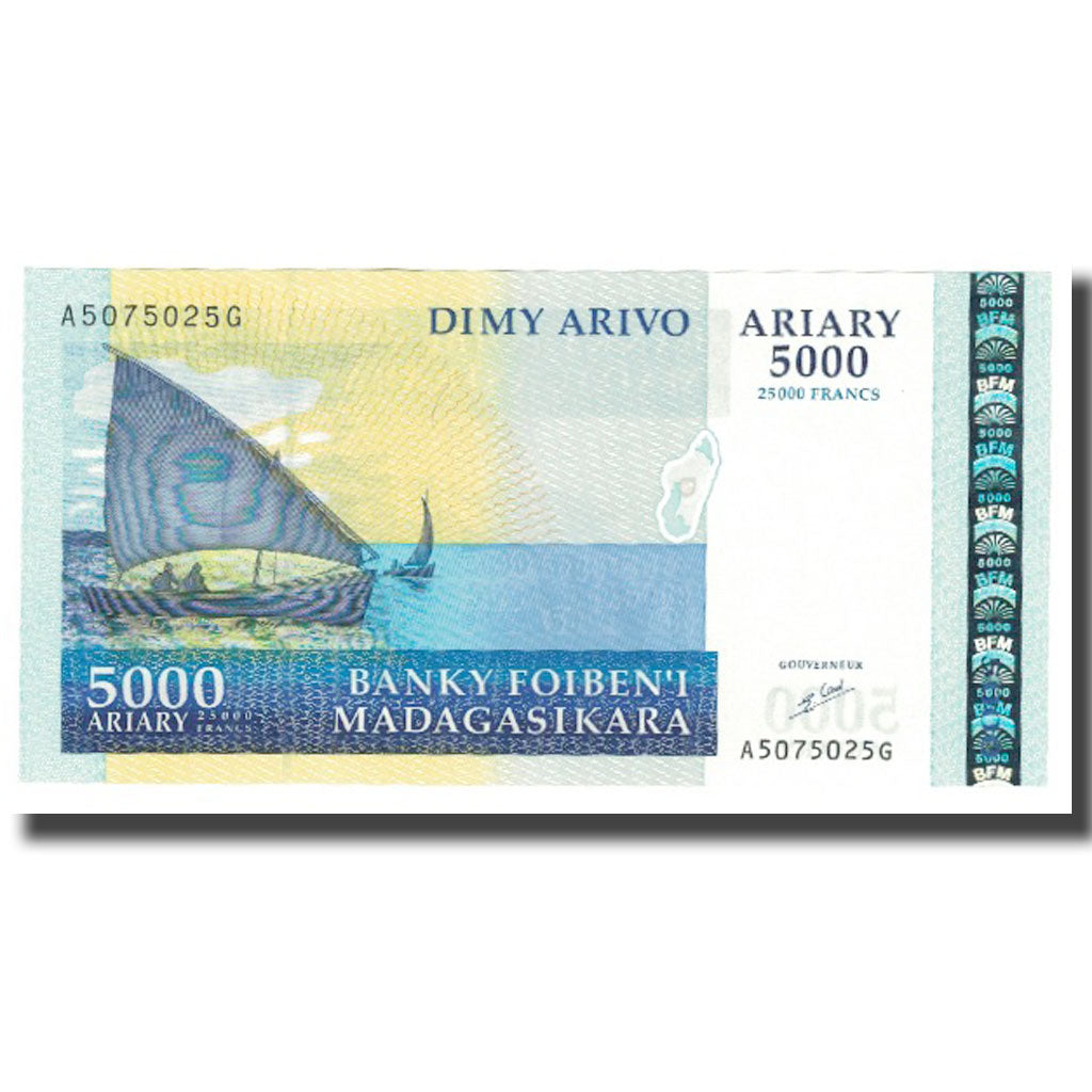 Billete, 5000 Ariary, Madagascar, KM:84, UNC