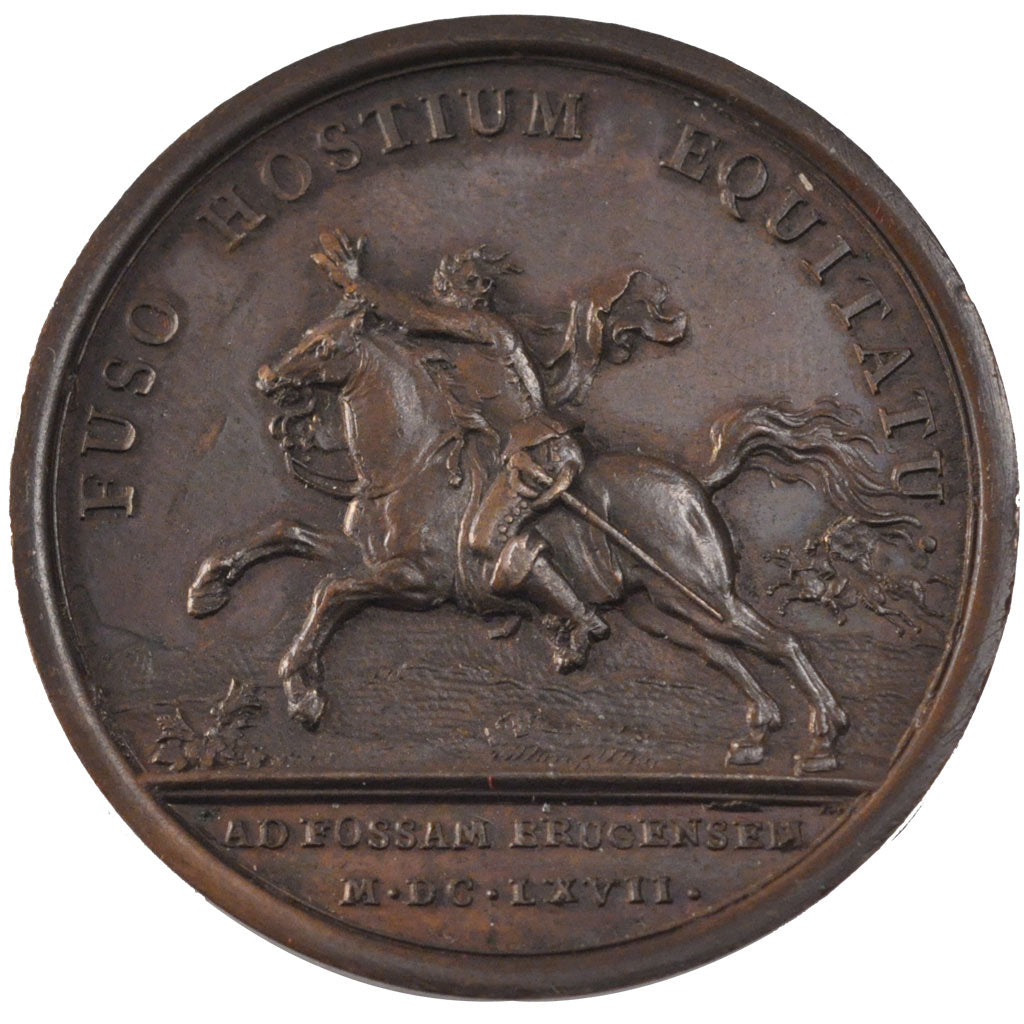 FRANCE, Politics, Society, War, Louis XIV, Medal, 1667, AU(50-53), Copper, 41,..