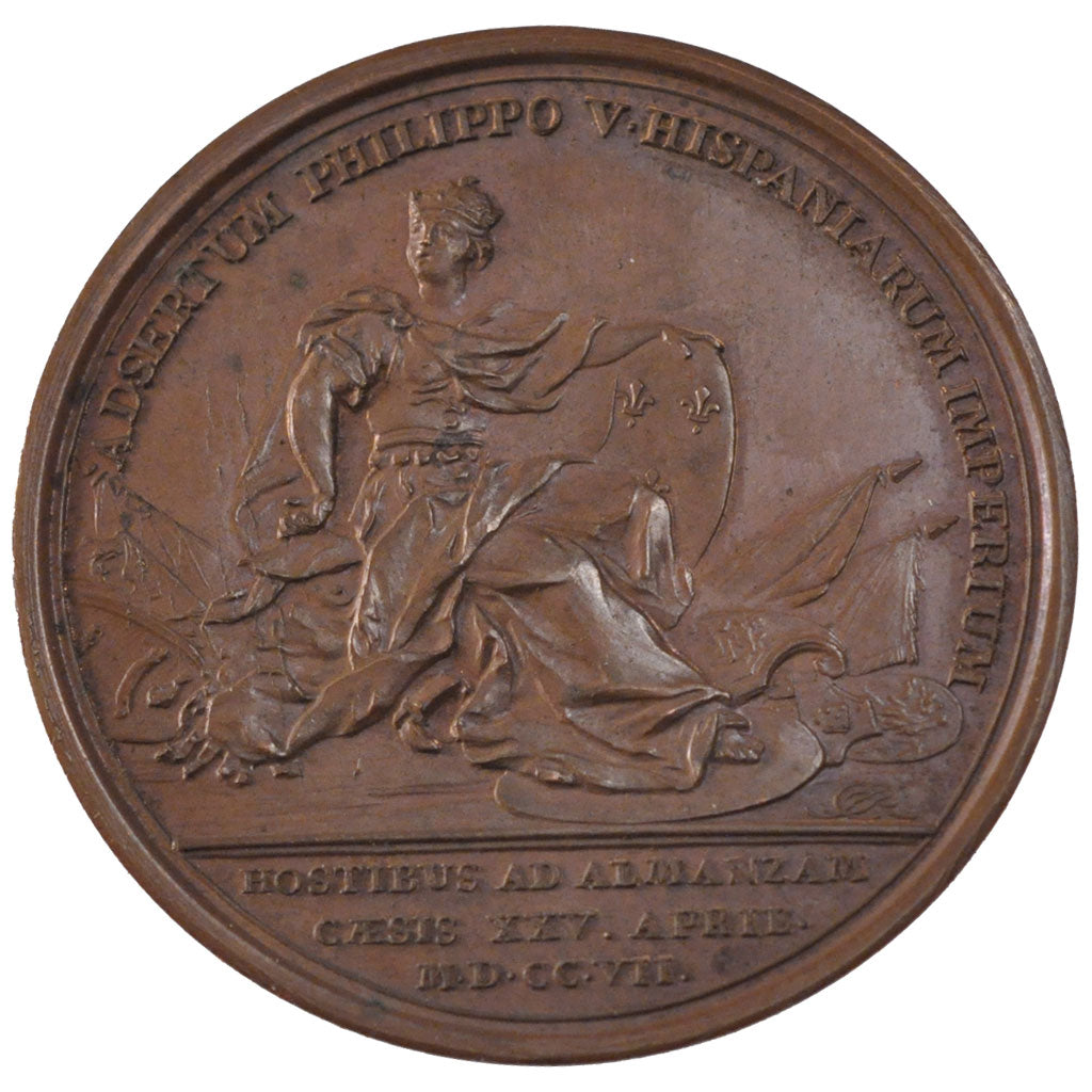 FRANCE, Politics, Society, War, Louis XIV, Medal, 1707, AU(50-53), Mauger,...