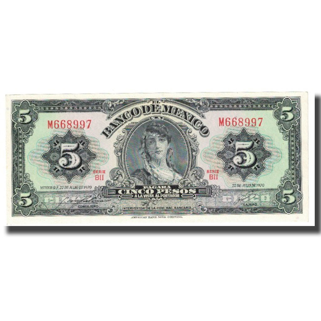 Banknote, Mexico, 5 Pesos, 1970, 1970-07-22, KM:60k, UNC(65-70)