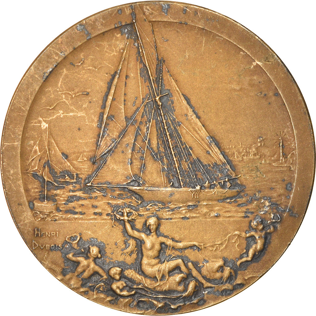 France, Médaille, Bateaux, Voile, Yachting, Shipping, Dubois.H, TTB, Vermeil