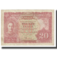 Banknote, MALAYA, 20 Cents, 1941, 1941-07-01, KM:9a, VF(20-25)