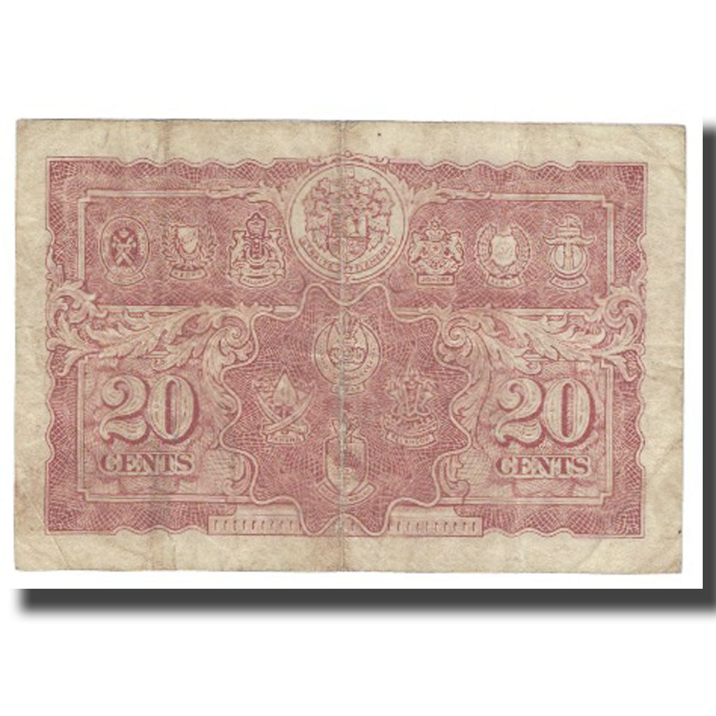 Banknote, MALAYA, 20 Cents, 1941, 1941-07-01, KM:9a, VF(20-25)