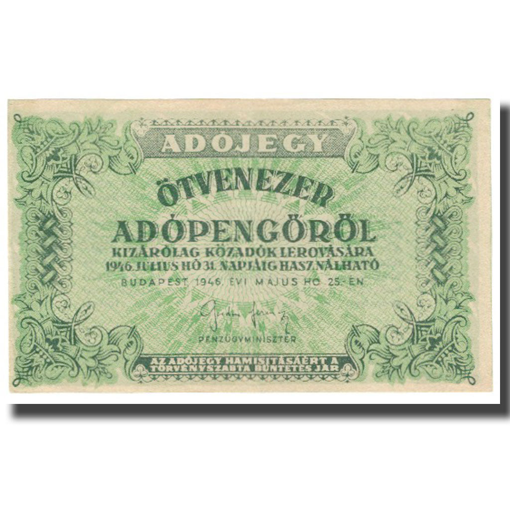 Banknote, Hungary, 50,000 (Ötvenezer) Adópengö, 1946, 1946-05-24, KM:138b