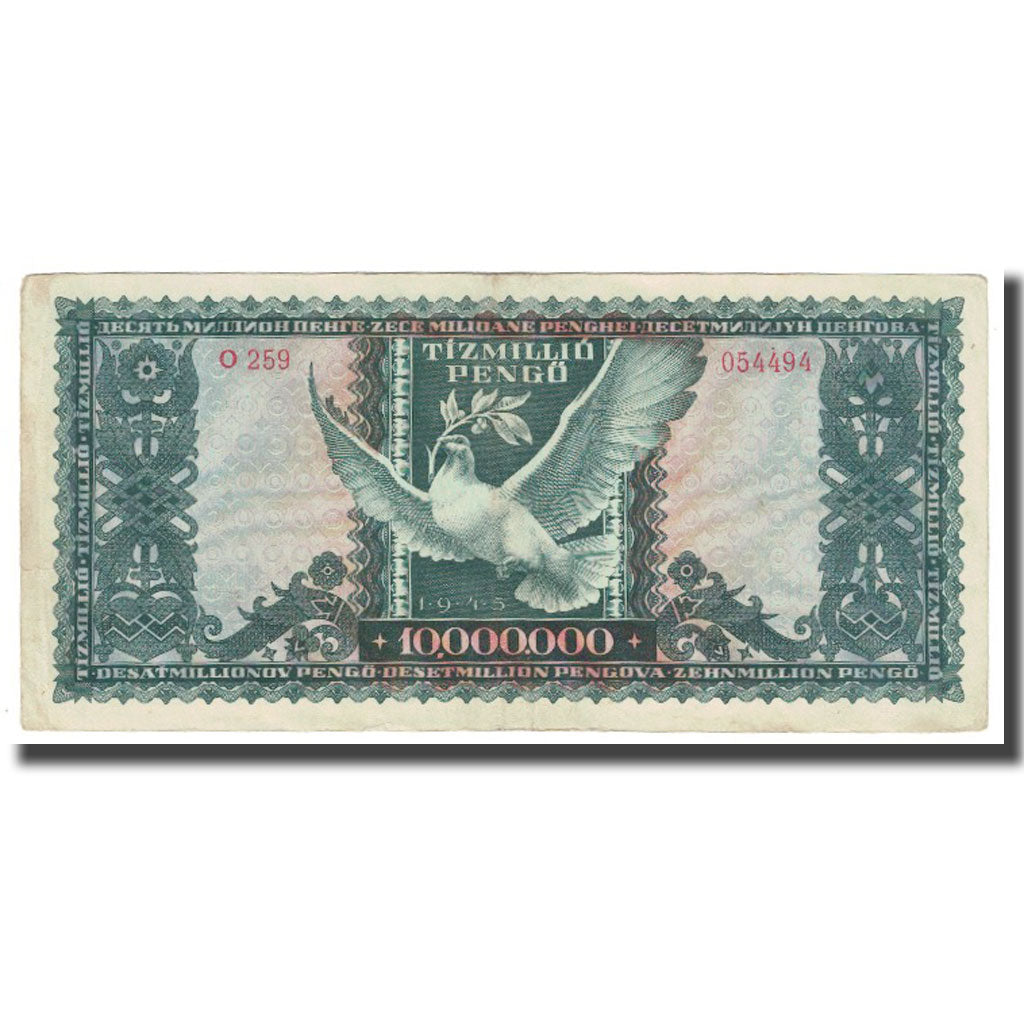 Billet, Hongrie, 10,000,000 Pengö, 1945, 1945-11-16, KM:123, TTB