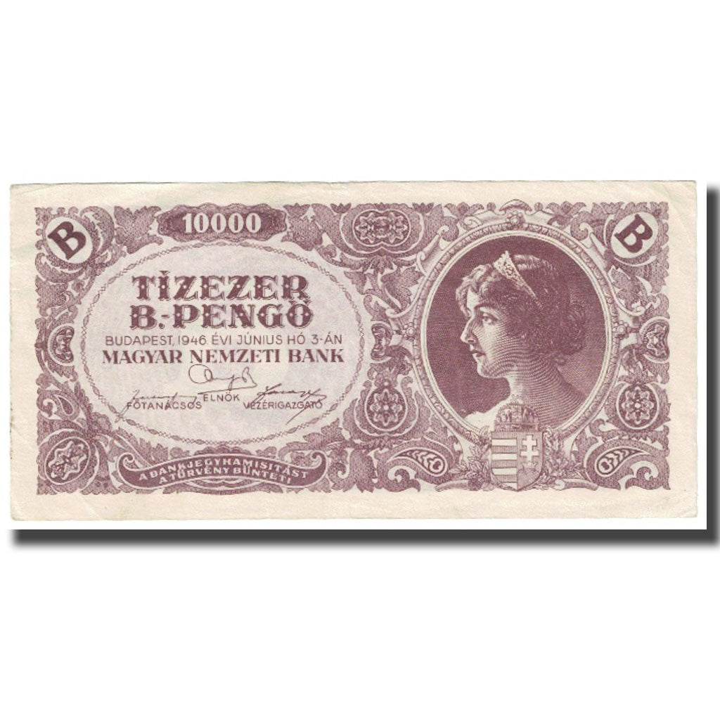 Billet, Hongrie, 10,000 Pengö, 1946, 1946-06-03, KM:119a, SUP