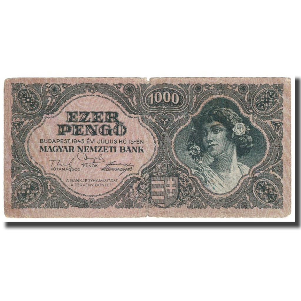 Banknote, Hungary, 1000 Pengö, 1945, 1945-07-15, KM:118a, EF(40-45)