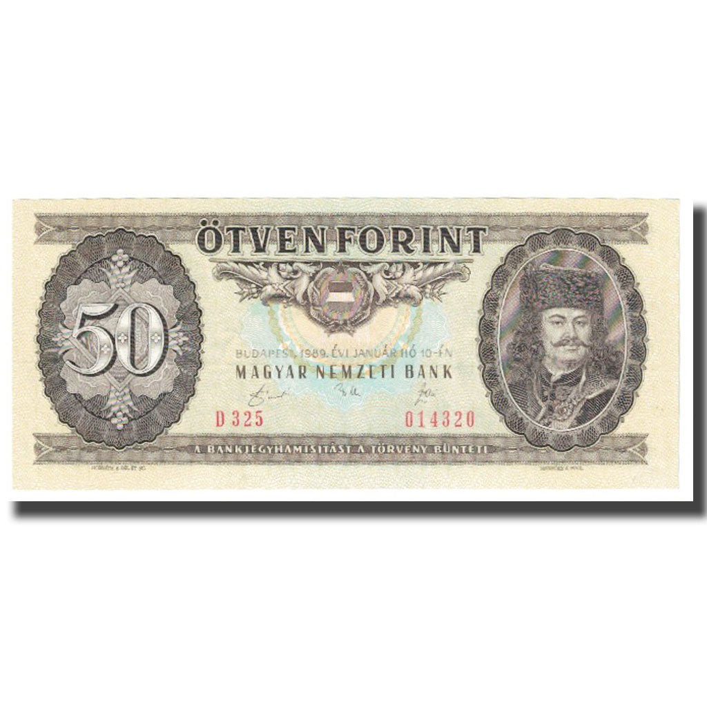 Billete, 50 Forint, 1989, Hungría, 1989-01-10, KM:170b, EBC