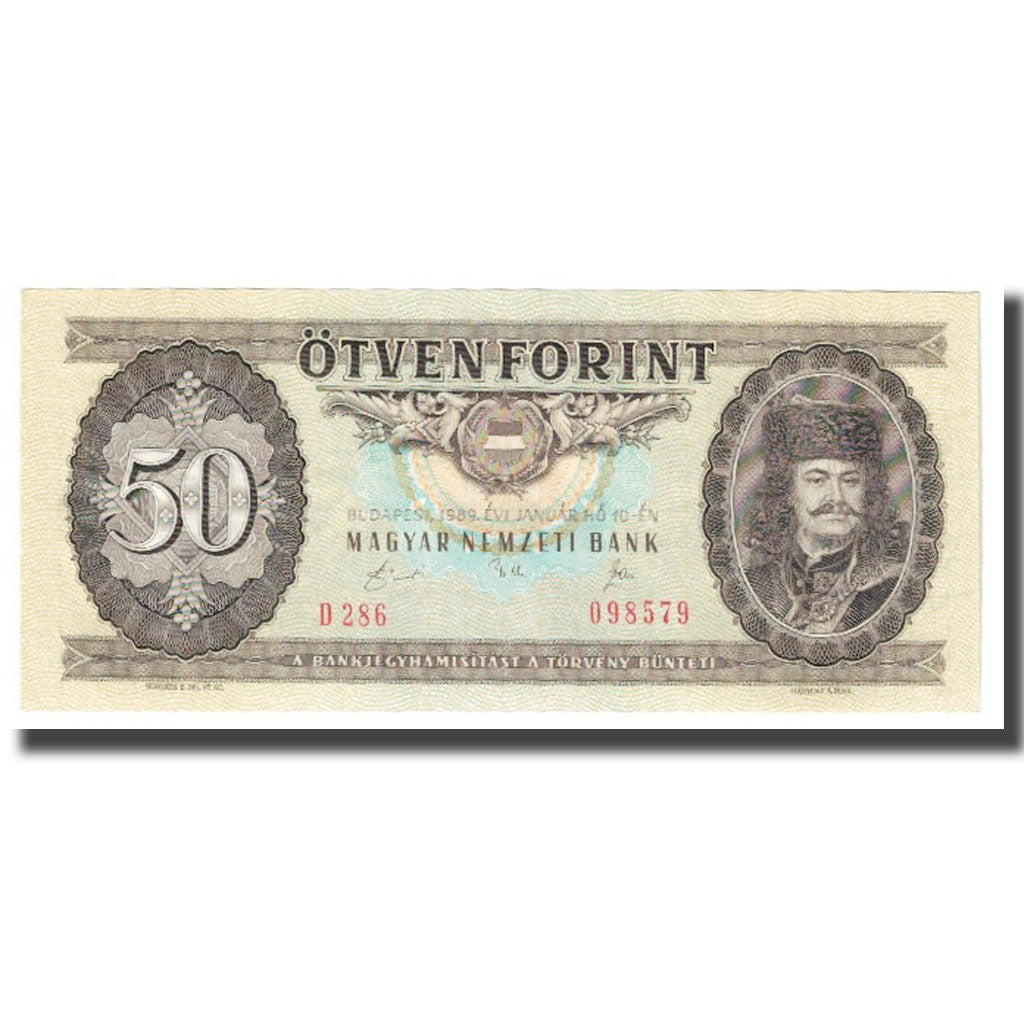 Billete, 50 Forint, 1989, Hungría, 1989-01-10, KM:170h, EBC