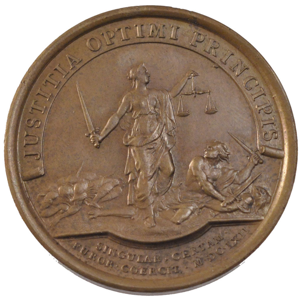FRANCE, Politics, Society, War, Louis XIV, Medal, 1662, AU(55-58), Mauger,...