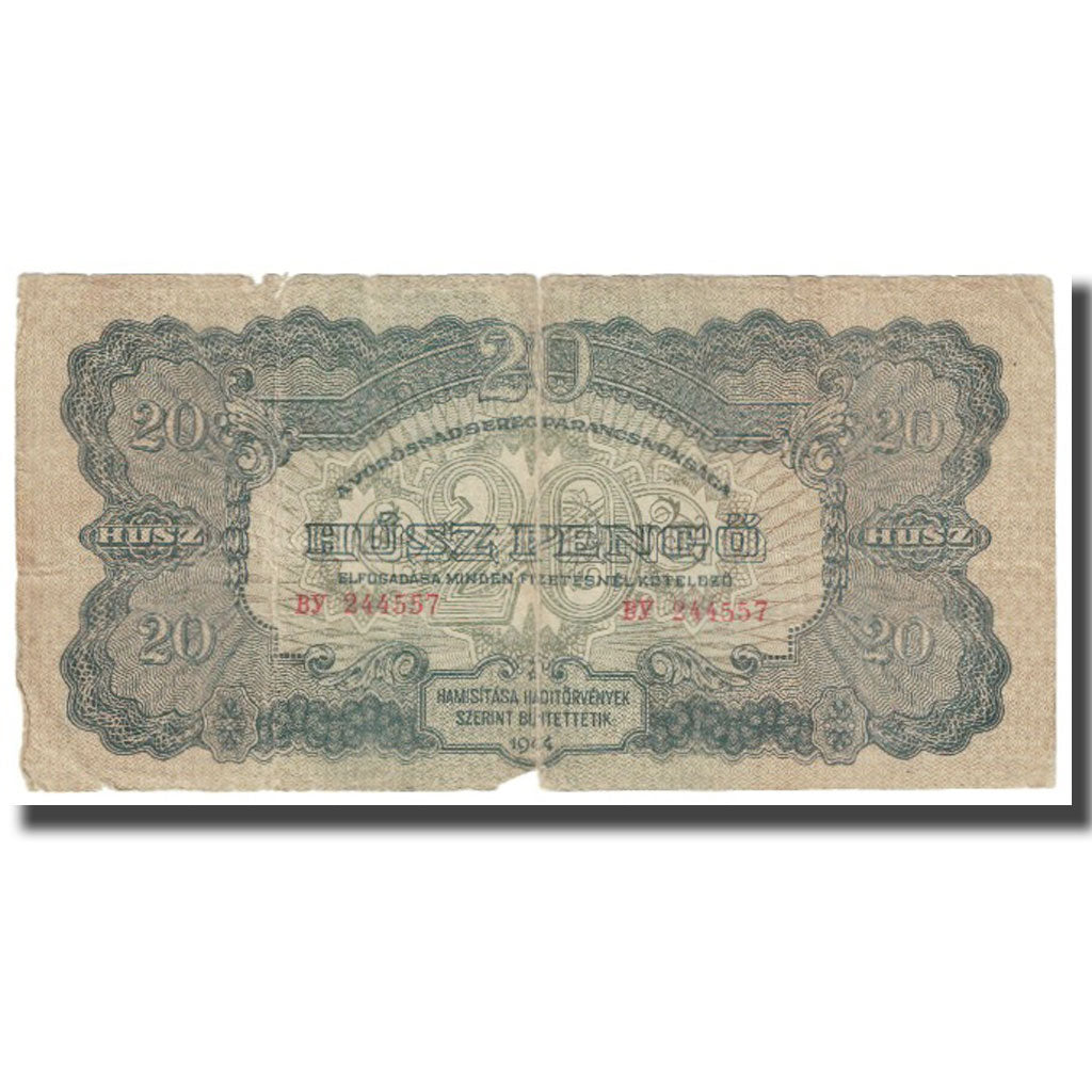 Billete, 20 Pengö, 1944, Hungría, KM:M6b, BC