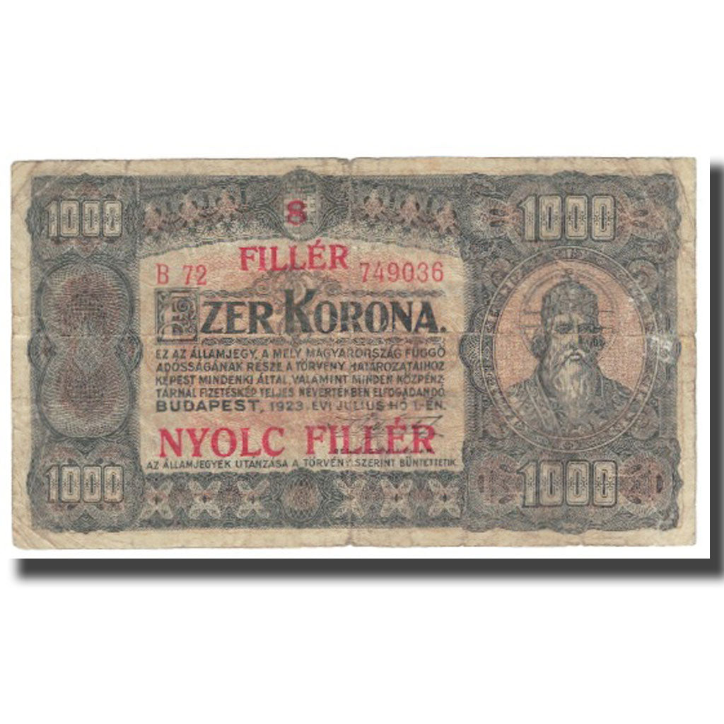 Banknote, Hungary, 1000 Korona, 1923, 1923-07-01, KM:66a, VF(20-25)