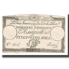 France, 25 Sols, Other, 1792, 1792-01-04, VF(20-25), Fayette:ASS.25A, KM:A55