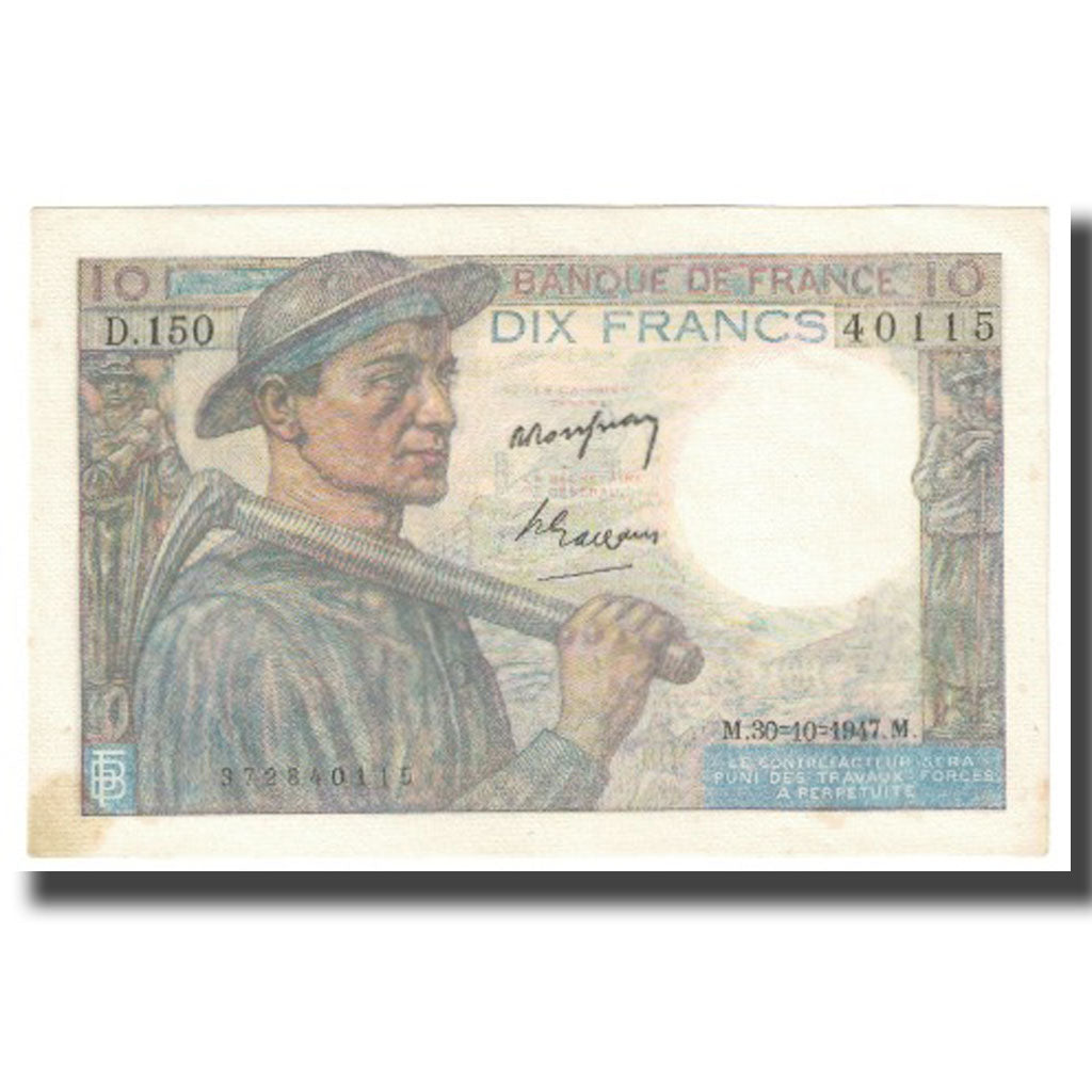 Francia, 10 Francs, Mineur, 1947, 1947-10-30, BB, Fayette:8.18, KM:99c