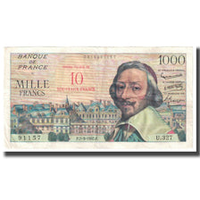 France, 10 Nouveaux Francs on 1000 Francs, Richelieu, 1957, 1957-03-07, TTB