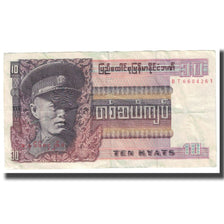 Billete, 10 Kyats, Birmania, KM:58, MBC