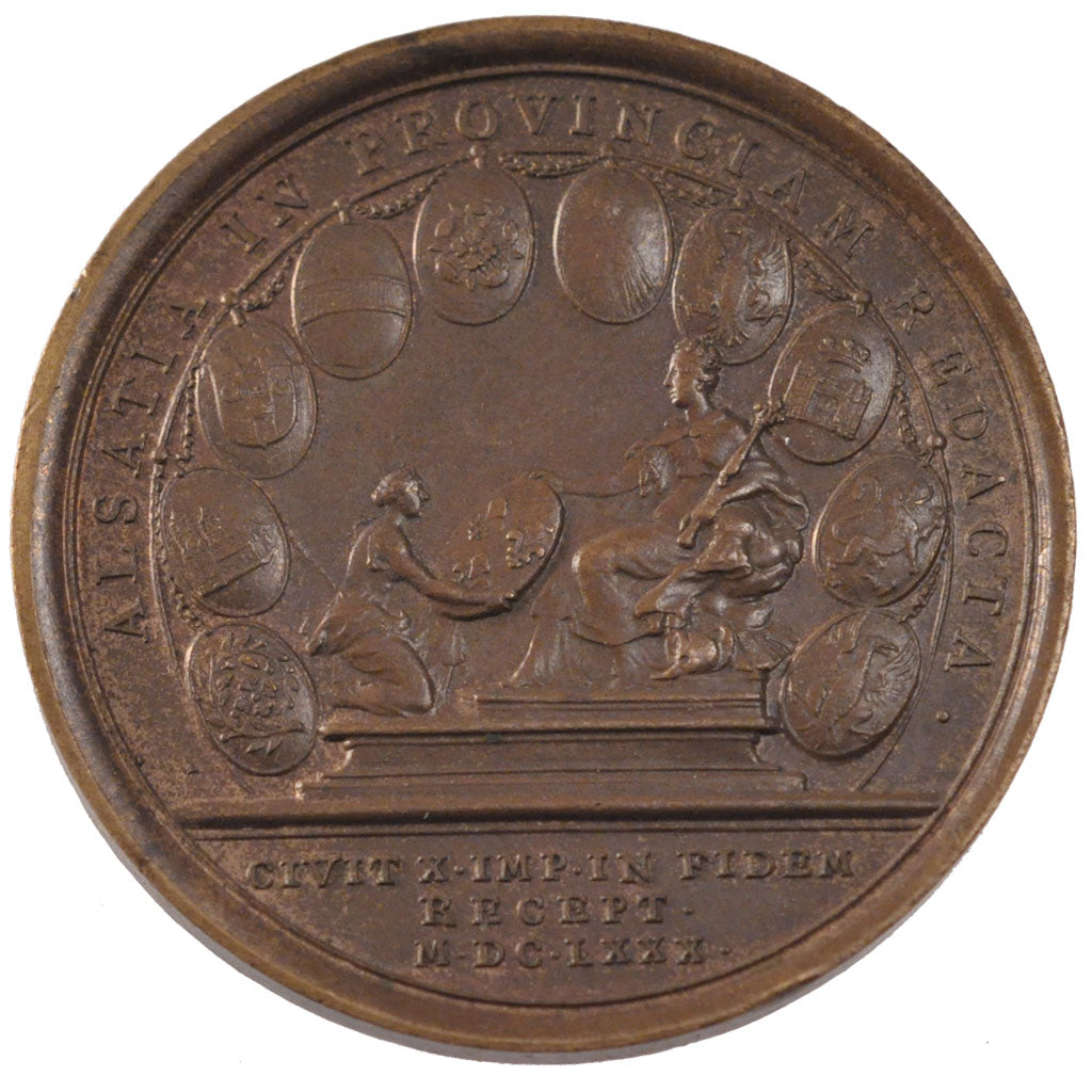 Francia, Medal, Louis XIV, Politics, Society, War, 1680, SPL-, Rame, 41, Divo...