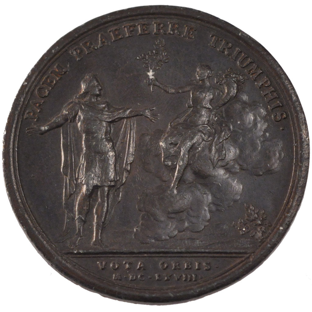 FRANCE, Politics, Society, War, Louis XIV, Medal, 1668, EF(40-45), Bronze, 41,..