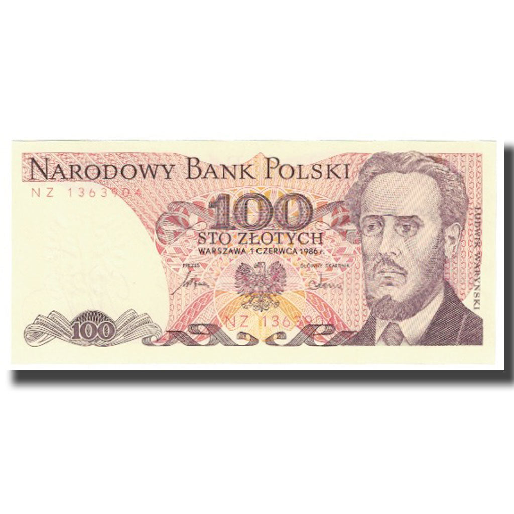 Nota, Polónia, 100 Zlotych, 1986, 1986-06-01, KM:143b, UNC(65-70)