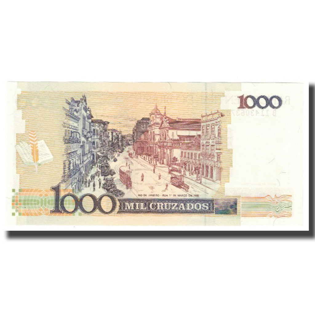 Biljet, Brazilië, 1 Cruzado Novo on 1000 Cruzados, KM:216a, NIEUW