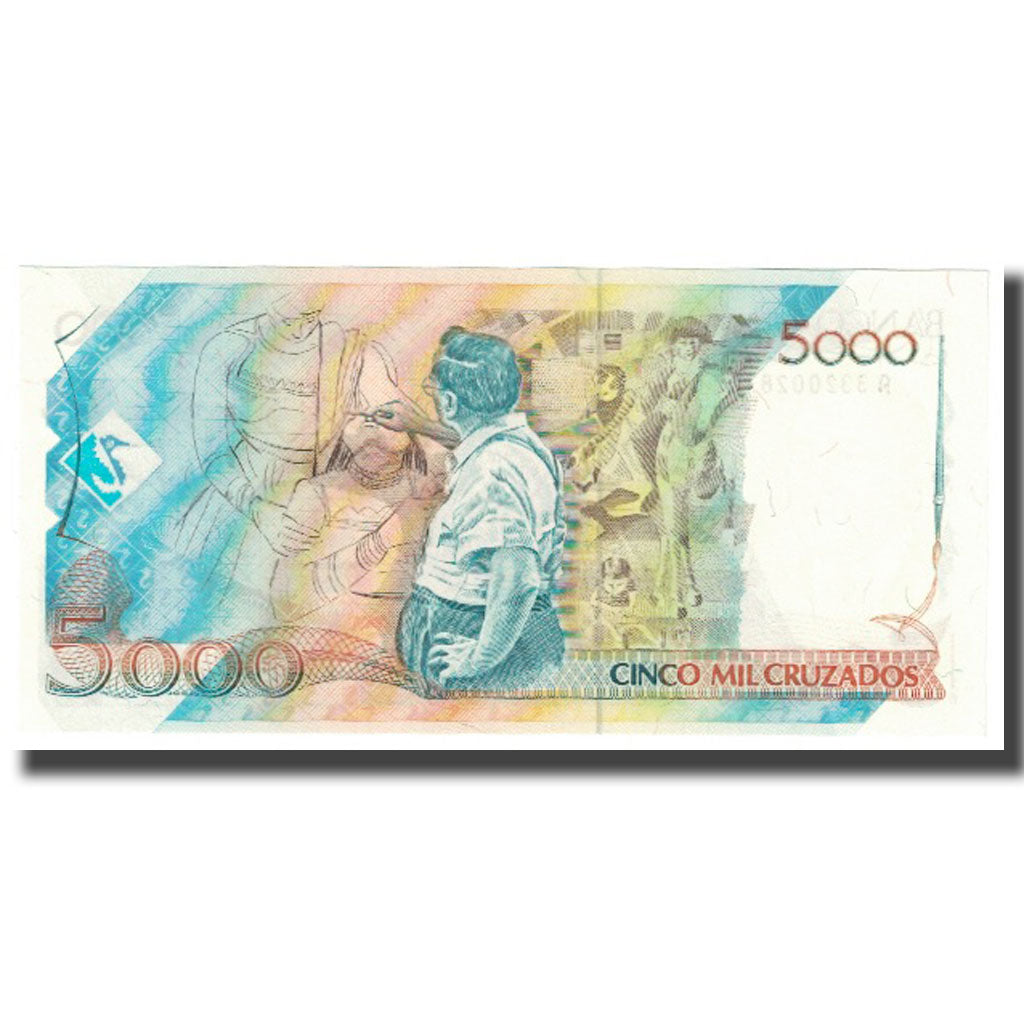 Billet, Brésil, 5 Cruzados Novos on 5000 Cruzados, KM:217b, NEUF