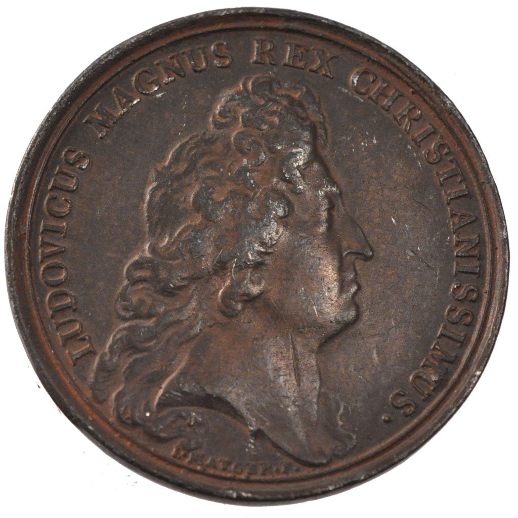 France, Medal, Louis XIV, Politics, Society, War, 1687, Mauger, EF(40-45), Tin