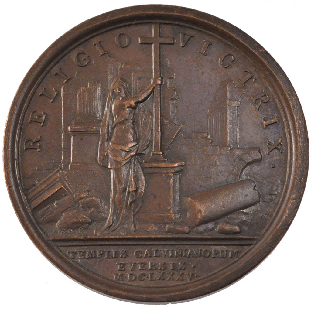 Francia, Medal, Louis XIV, Religions & beliefs, 1685, Mauger, BB+, Bronzo, 41...
