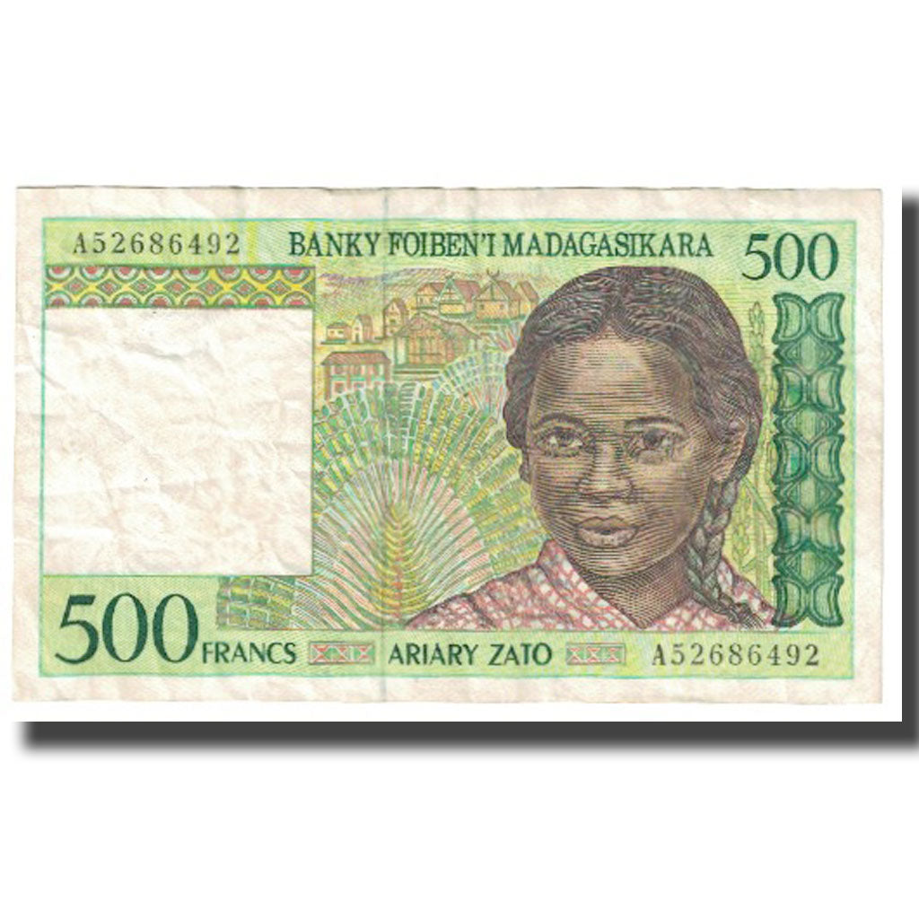 Billete, 500 Francs = 100 Ariary, Madagascar, KM:75a, MBC