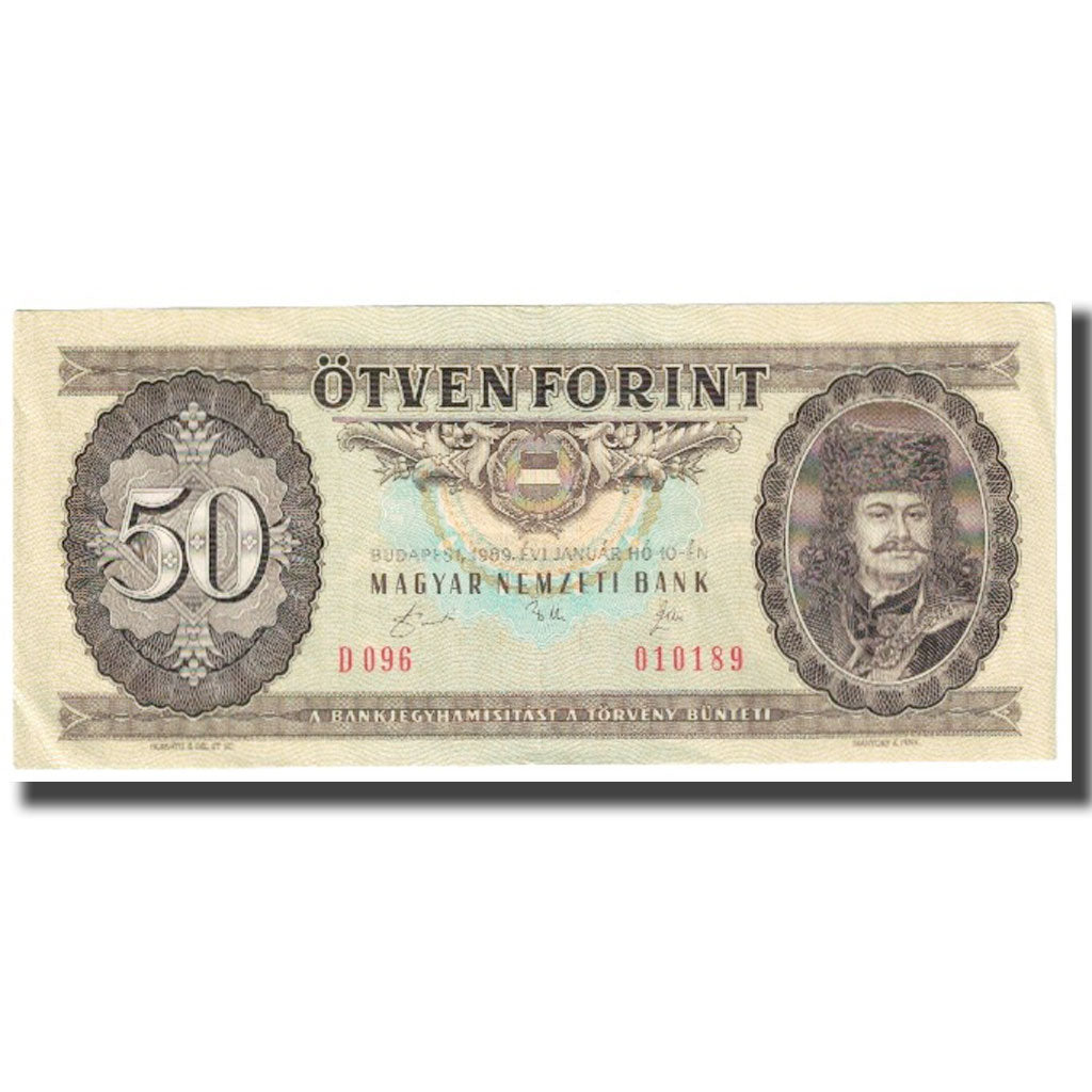 Billete, 50 Forint, 1989, Hungría, 1989-01-10, KM:170f, MBC