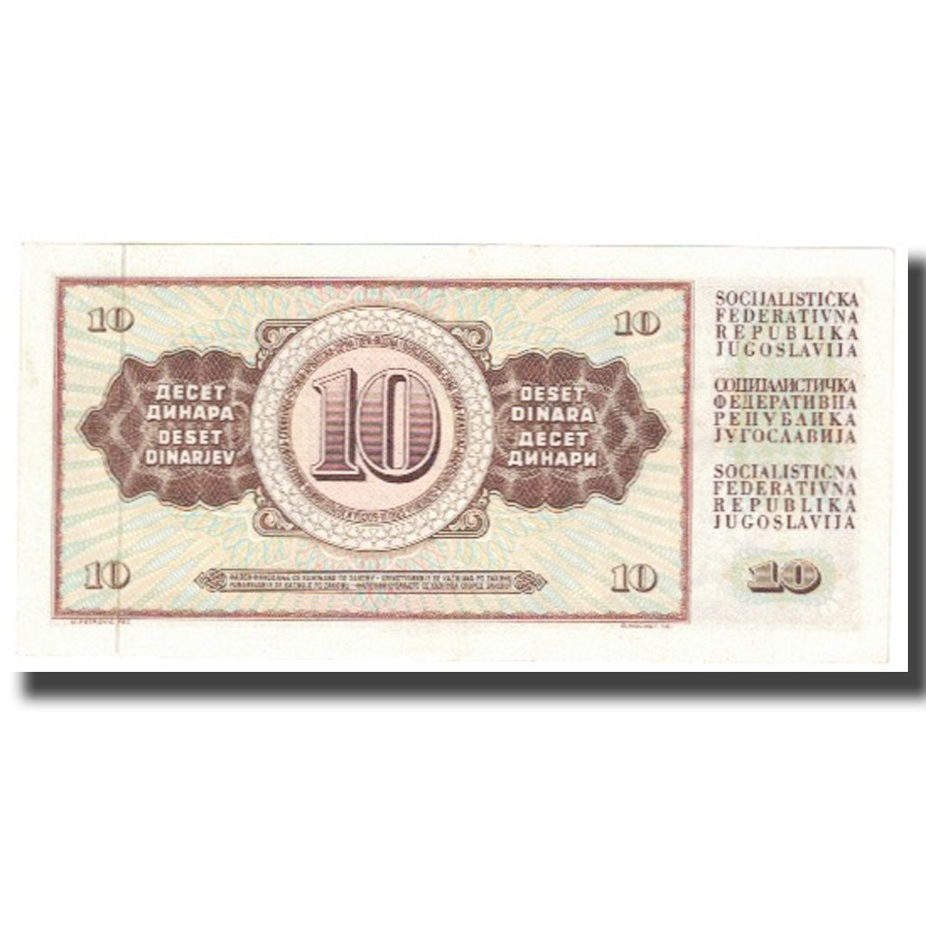 Banconote, Iugoslavia, 10 Dinara, 1968, 1968-05-01, KM:87a, BB