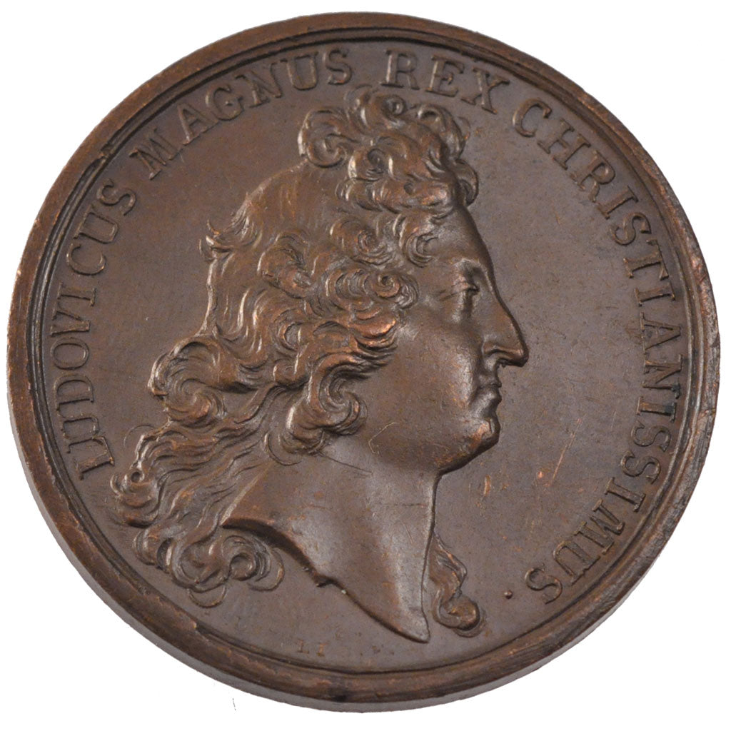 FRANCE, Politics, Society, War, Louis XIV, Medal, 1687, AU(50-53), Bronze, 41,..
