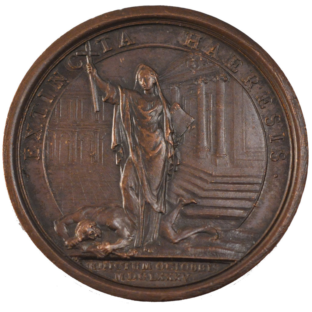 FRANCE, Religions & beliefs, Louis XIV, Medal, 1685, AU(55-58), Bronze, 41,...