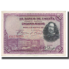 Banknote, Spain, 50 Pesetas, 1928, 1928-08-15, KM:75b, AU(55-58)
