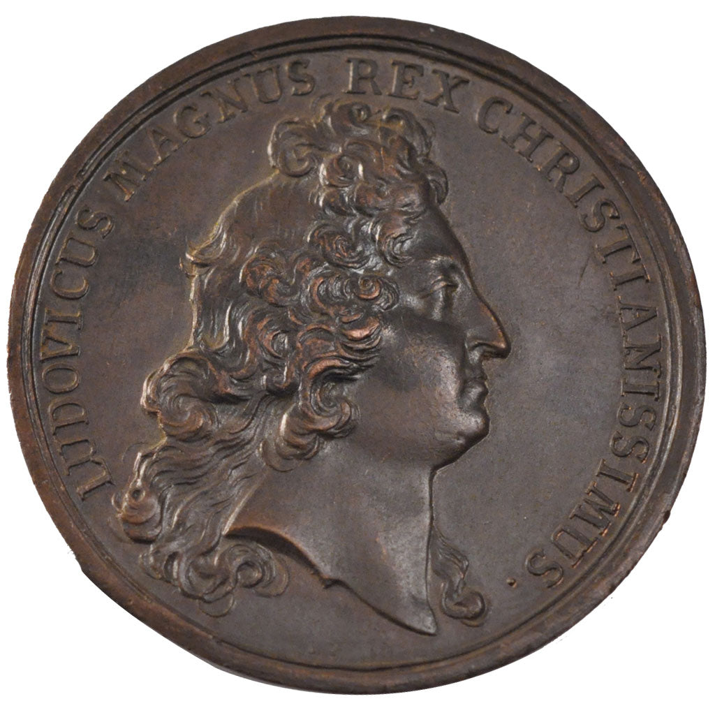 FRANCE, Politics, Society, War, Louis XIV, Medal, 1689, AU(55-58), Bronze, 41,..