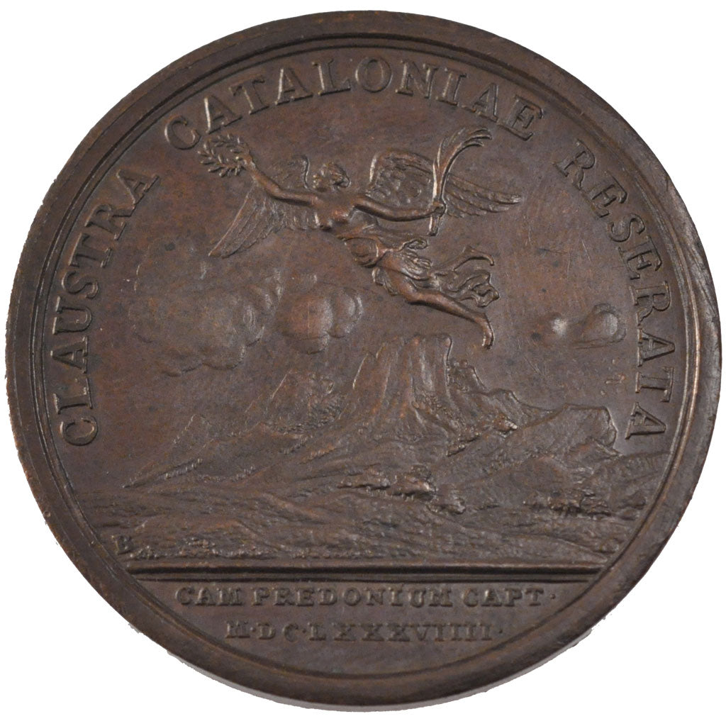 FRANCE, Politics, Society, War, Louis XIV, Medal, 1689, AU(55-58), Bronze, 41,..