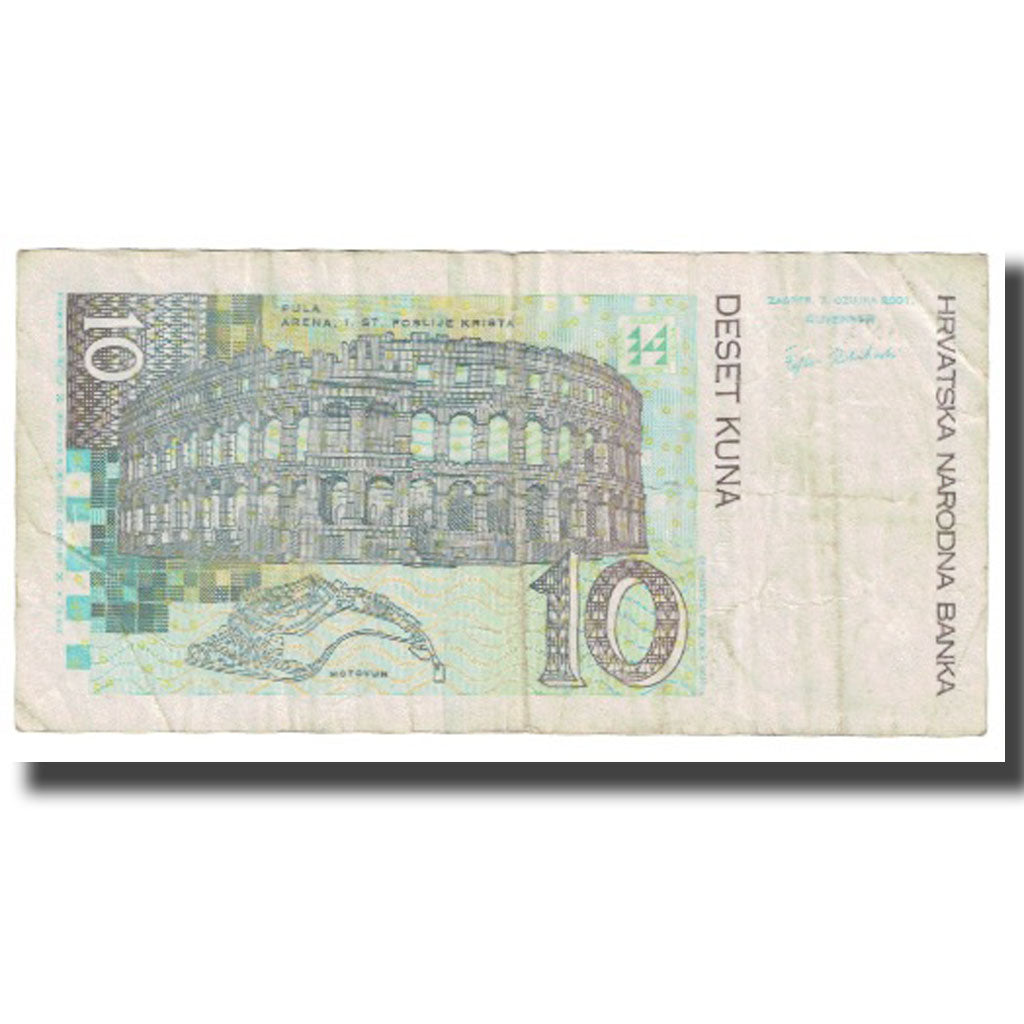 Geldschein, Kroatien, 10 Kuna, 2001, KM:38, S
