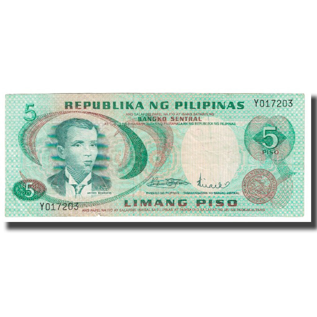 Banconote, Filippine, 5 Piso, 1949, KM:160c, MB