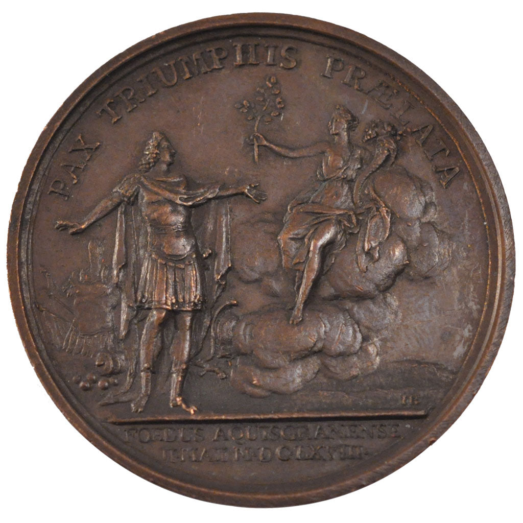 France, Medal, Louis XIV, Politics, Society, War, 1668, AU(55-58), Bronze