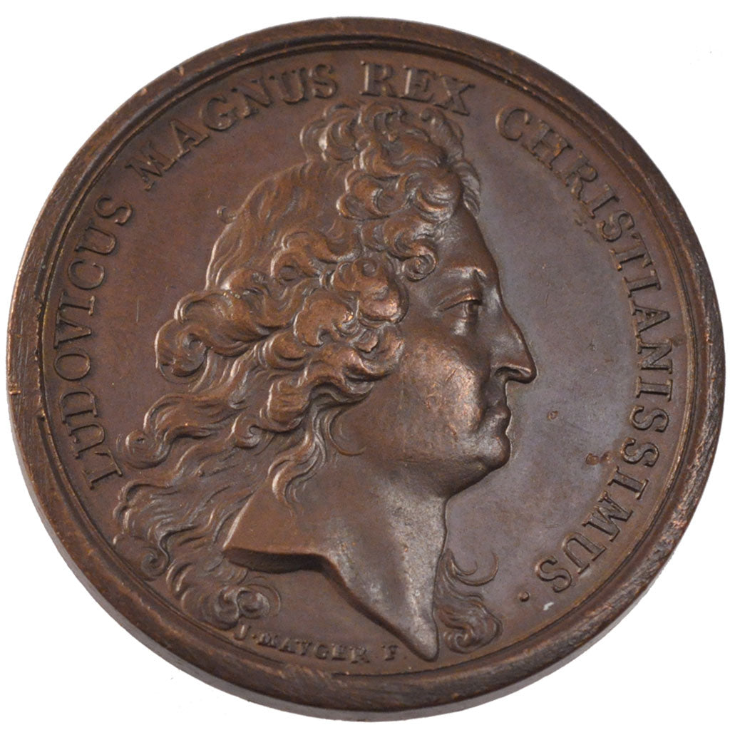FRANCE, Politics, Society, War, Louis XIV, Medal, 1696, AU(55-58), Mauger,...